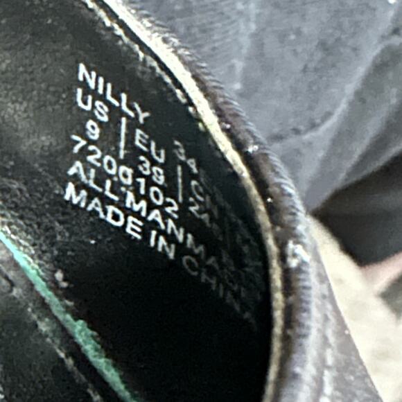 Calvin Klein black Nilly faux leather heels size 9 snakeskin print on heels - Picture 8 of 8